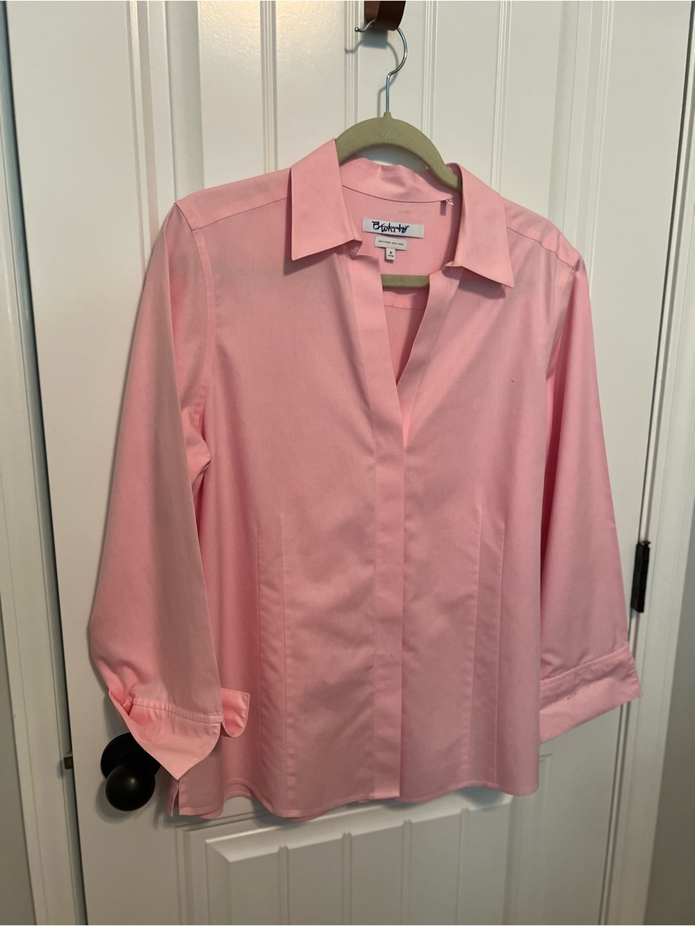 Foxcroft Light Pink Button-Front Blouse